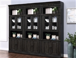 Washington Heights 3 Piece Library Wall in Washed Charcoal Finish by Parker House - WAS-440-3