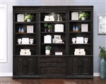 Washington Heights Lateral File Bookcase Wall in Washed Charcoal Finish by Parker House - WAS#476-03