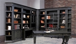 Washington Heights 11 Piece Corner Library Wall in Washed Charcoal Finish by Parker House - WAS-476-11