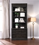 Washington Heights Lateral File with Hutch in Washed Charcoal Finish by Parker House - WAS#476-2