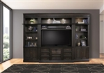 Washington Heights 4 Piece Entertainment Wall in Washed Charcoal Finish by Parker House - WAS-ENT-4