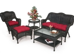 Olivia 2 Piece Outdoor Patio Set in Ebony Finish by Palm Springs Rattan - 3602-S