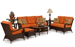 Kokomo 2 Piece Outdoor Sofa Set in Chocolate Finish by Palm Springs Rattan - 6003-S