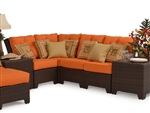 Kokomo 4 Piece Outdoor Sectional in Chocolate Tortoise Shell Finish by Palm Springs Rattan - 6301-SEC-4