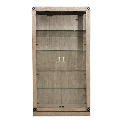 Documentary Curio Display Cabinet in Soft Brown Wheat-Hued Finish by Pulaski - PUL-P083305