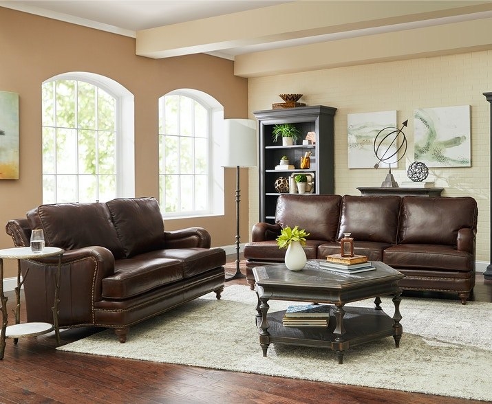 Oliver 2 Piece Sofa Set in Brown by Pulaski - PUL-P923