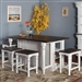 Carriage House 5 Piece Kitchen Island Table Set with Wood Seat Stool by Sunny Designs - SD-1016EC-1433EC-24