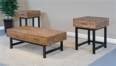 Havana 3 Piece Occasional Table Set in Rustic Acacia Finish by Sunny Designs - SD-3126RA