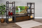 Homestead 64 Inch Entertainment Wall in Dark Brown Finish by Sunny Designs - SD-3568TL2-64-3568T2L-P