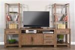 Doe Valley 104 Inch Entertainment Wall in Light Brown Finish by Sunny Designs - SD-3643BU-56-P