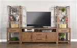 Doe Valley 114 Inch Entertainment Wall in Light Brown Finish by Sunny Designs - SD-3643BU-66-P