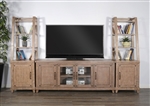 Vivian 122 Inch Entertainment Wall in Light Brown Finish by Sunny Designs - SD-3644DR-74-PL-PR