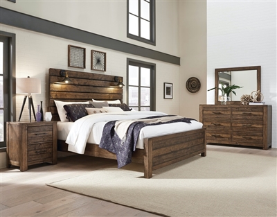 Dakota 6 Piece Bedroom Set in Rustic Amber Finish by Samuel Lawrence - SLF-S290-BR