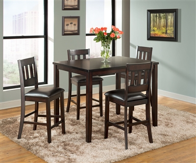 Americano 5 Piece Counter Height Dining Set in Dark Brown Finish by Vilo Home - VILO-VH525