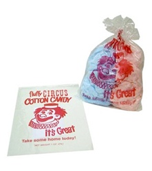 Cotton Candy Plastic Bags with imprint