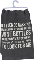 Wine Bottles Instead Milk Cartons Towel