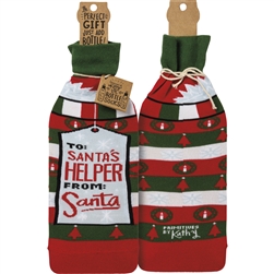 To Santa's Helper From Santa Bottle Sock