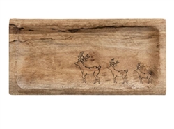 Mango Wood  Tray with Deer