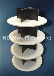 Round Display Fixture with Shelves