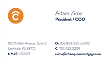 Champions Mortgage Business Cards