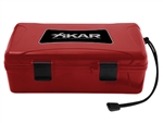 Xikar Red Travel Humidor with Boveda Humidifier and two lock tite closures - 10 Count Blank Dome