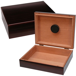20 Count Mahogany Humidor with Humidifier 10 5/8' W x 8 3/4' D x 3 3/16" H