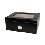 Monaco Black Glass Top 25 Count Humidor