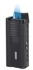 Visol Striker Black Crackle Triple Flame Lighter with Built in Cigar Rest, Punch Cutter, and Cigar Poker