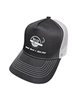 Nice Ash Cigars Logoed Hat - White Mesh and Black Cotton Twill Front. Double Snap Back