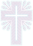 Cross With Sun Prop Compatible with xLights, LOR; Supports 12mm Nodes, Seed Pixels, Mini-Lights; Print Optional [448 Pixels, 32.1in x 44.9in]