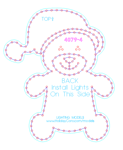 Christmas Bear 4 Prop Compatible with xLights, LOR; Supports 12mm Nodes, Seed Pixels, Mini-Lights; Print Optional [189 Pixels, 29.5in x 35.4in]