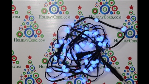 PRODUCT PHOTO: Smart / Pixel RGB LED 12mm Gumdrop / 12v / 2811 / 100 Node String / 4" Spacing / Black / Waterproof xConnect Input and Output Cables