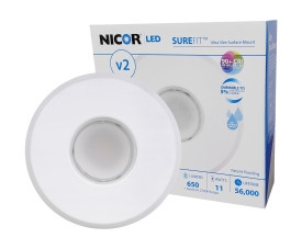 NICOR SureFit DLFv2 Round Surface Mount LED Downlight