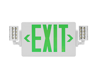 NICOR ECL21UNVWHG2 Slim LED Emergency Exit Sign Combo, Green Lettering