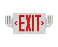NICOR ECL21UNVWHR2 Slim LED Emergency Exit Sign Combo, Red Lettering
