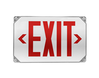 NICOR EXL51UNVWHR2 LED Outdoor Emergency Exit Sign, Red Lettering