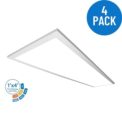 NICOR T6CS114SU8 Selectable Backlit 1x4 LED Troffer - 4 Pack