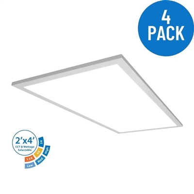 NICOR T6CS124SU8 Selectable Backlit 2x4 LED Troffer - 4 Pack