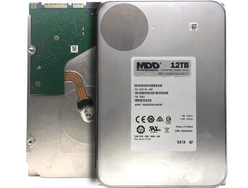 MaxDigitalData (MD12000GSA25672) 12TB 256MB Cache 7200RPM SATA 6Gb/s 3.5"  Internal Desktop Hard Drive - 3 Years