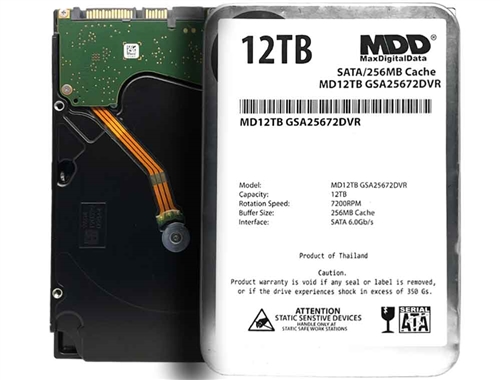MaxDigitalData 12TB 7200 RPM 256MB Cache SATA 6.0Gb/s 3.5" Internal Hard  Drive for Surveillance (