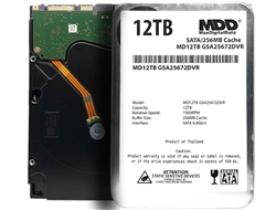 MaxDigitalData 12TB 7200 RPM 256MB Cache SATA 6.0Gb/s 3.5" Internal Hard Drive for Surveillance (MD12TGSA25672DVR) - 3 Years Warranty