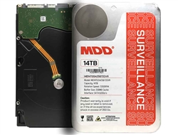 MDD 14TB 7200 RPM 256MB Cache SATA 6.0Gb/s 3.5" Internal Hard Drive for Surveillance (MDD14TSATA25672DVR) - 3 Years Warranty
