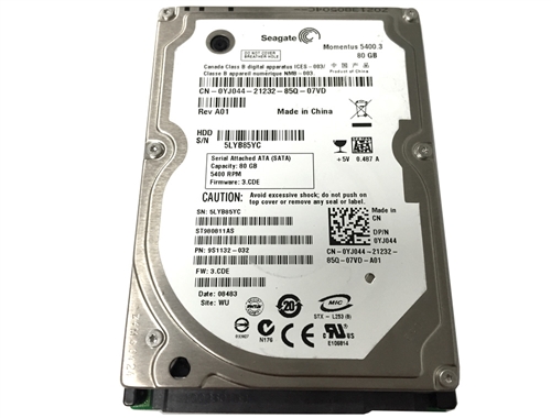 Seagate Momentus 7200.2 ST980313AS 80GB 8MB Cache 7200RPM SATA 3.0Gb/s 2.5"  Notebook Hard Drive - w/ 1 Yr Warranty