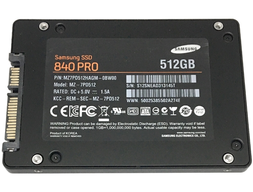 goHardDrive.com - Samsung 840 Pro 512GB 2.5-inch SATA III (6.0Gb/s)  Internal Solid State Drive (SSD) (MZ-7PD512) - Certified Refurbished -3  Years Warranty