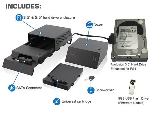 Avolusion (AVPS4HD-N2T+) 2TB (Playstation 4) PS4 Hard Drive - 2 Year  Warranty (Nyko Data Bank Plus + 2TB HDD)