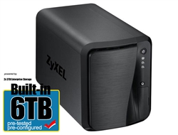 ZyXEL [NAS520] 6TB Personal Cloud Storage [2-Bay] for Home with Remote Access and Media Streaming (Built-in 2x 3TB Enterprise NAS HDD)- Retail