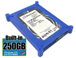 MaxDigitalData® 250GB USB 3.0 Portable External Hard Drive - Blue (Windows NTFS Pre-Formatted) - w/2 Year Warranty