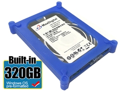 MaxDigitalData® 320GB USB 3.0 Portable External Hard Drive - Blue (Windows NTFS Pre-Formatted) - w/2 Year Warranty