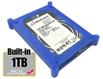 MaxDigitalData® 1TB USB 3.0 Portable External Hard Drive - Blue (MacOS Pre-Formatted) - w/2 Year Warranty