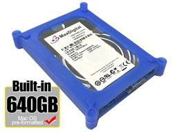 MaxDigitalData® 640GB USB 3.0 Portable External Hard Drive - Blue (MacOS Pre-Formatted) - w/2 Year Warranty